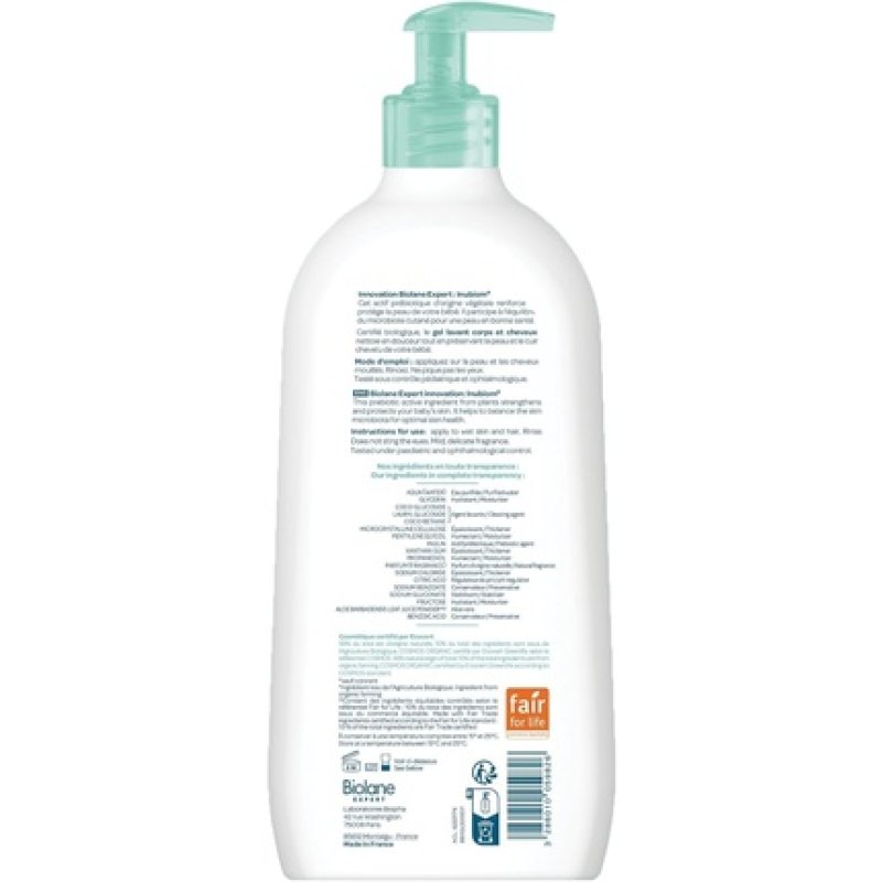 Biolane Expert Organic Body and Hair Cleansing Gel 500ml