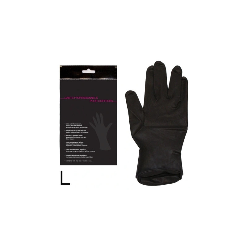 Car Pair Of Black Latex Gloves Size L
