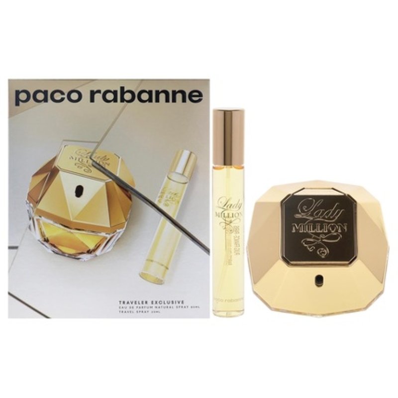 Paco Rabanne Lady Million For Women 2 Pc Gift Set 2.7oz EDP Spray 0.68oz EDP