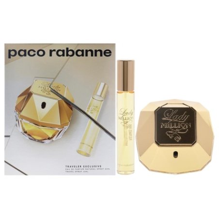 Paco Rabanne Lady Million For Women 2 Pc Gift Set 2.7oz EDP Spray 0.68oz EDP