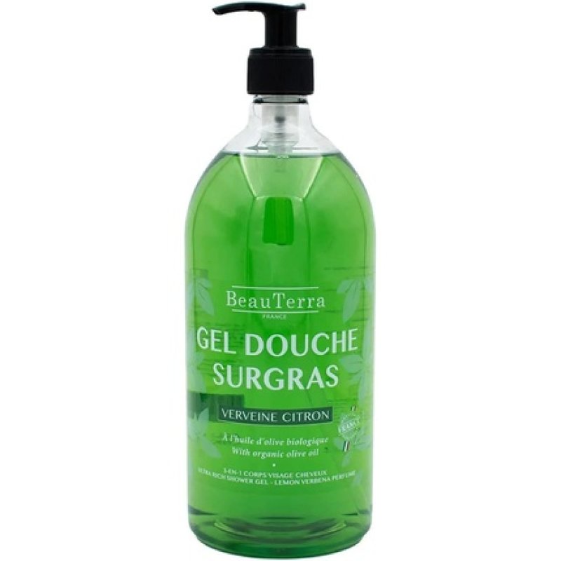 Beauterra Surgras Shower Gel 1L for Sensitive Skin Verbena Scent