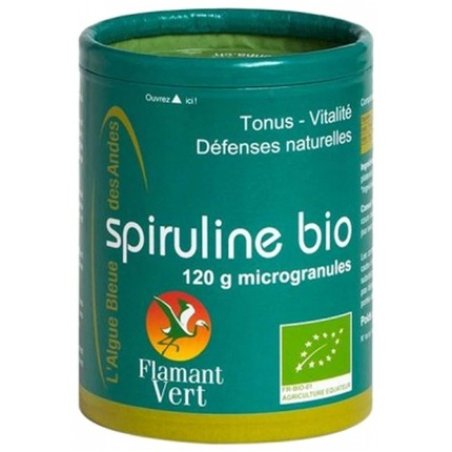 Flamant Vert Organic Spirulina Microgranules 120 Grams