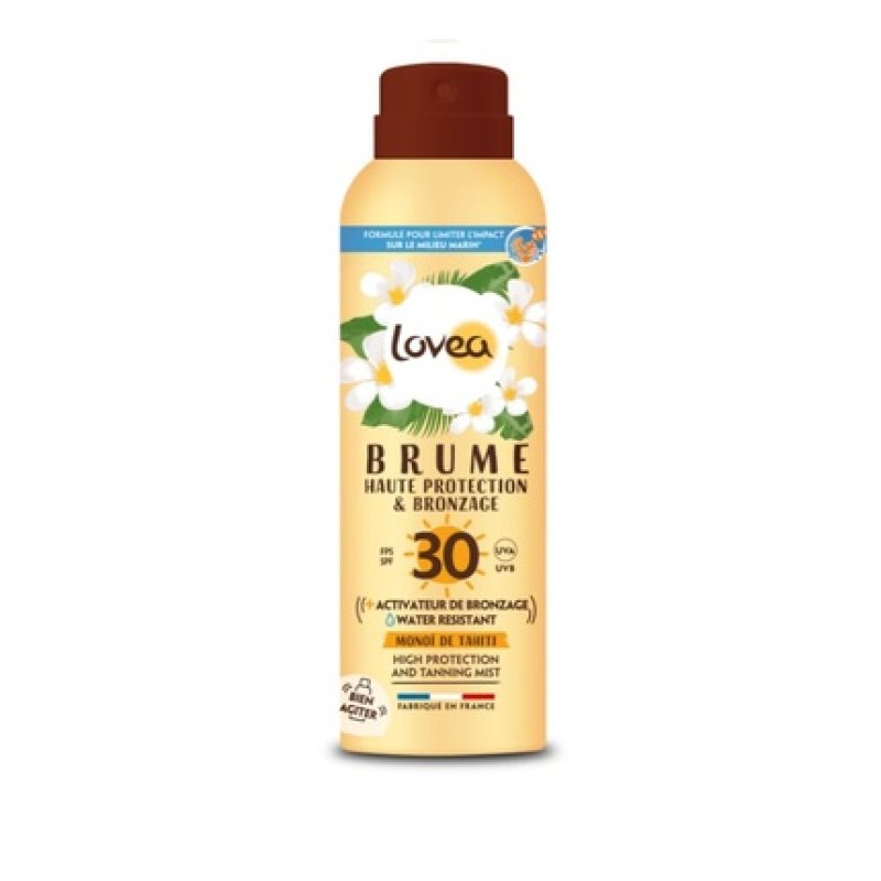 LOVEA Sun Mist SPF 30 High Protection & Tanning for Face & Body Tan Activator Monoi de Tahiti UVA/UVB Protection