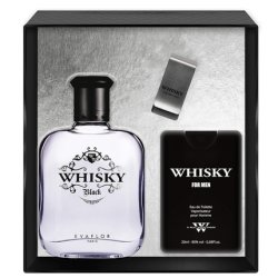 Evaflor Whisky Black Eau De Toilette Spray Set - 100ml And 20ml