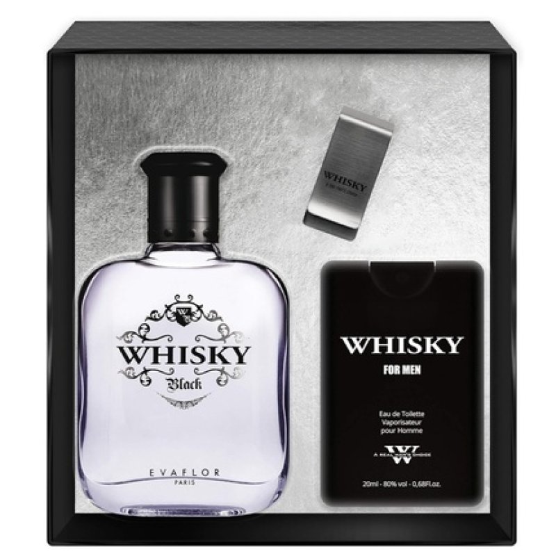 Evaflor Whisky Black Eau De Toilette Spray Set - 100ml And 20ml
