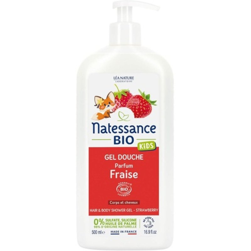 Natessance Vanilla Strawberry Sulphate Free Organic Kids Hair Care