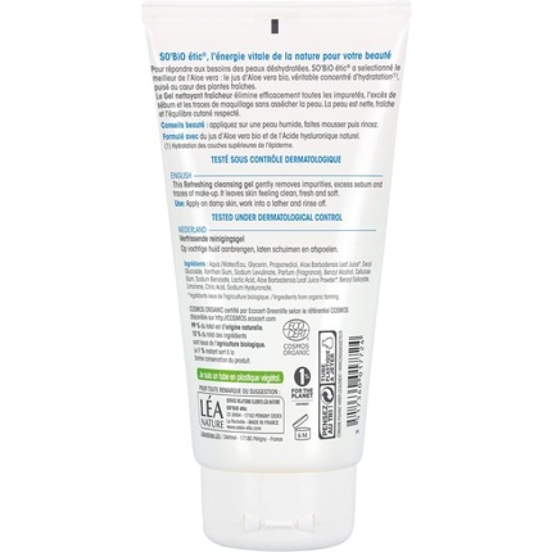 So'bio Etic Cosmos Organic Hydra Aloe Vera Refreshing Cleansing Gel 150ml