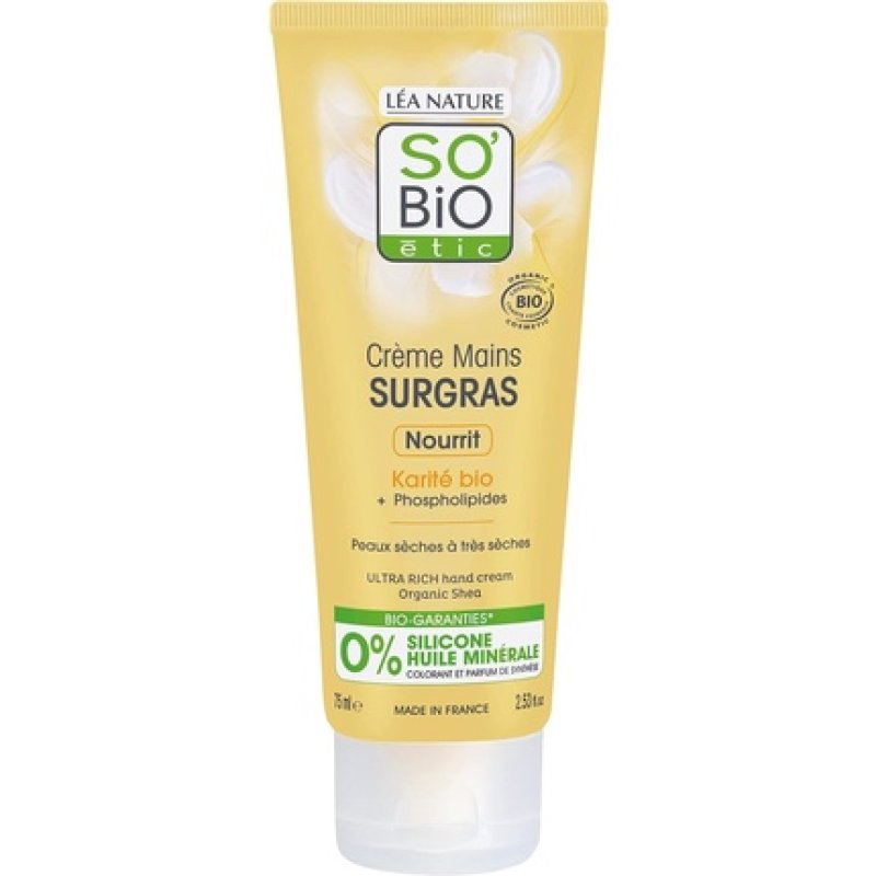 So'Bio Étic Over-Fatting Hand Cream with Organic Shea 75ml
