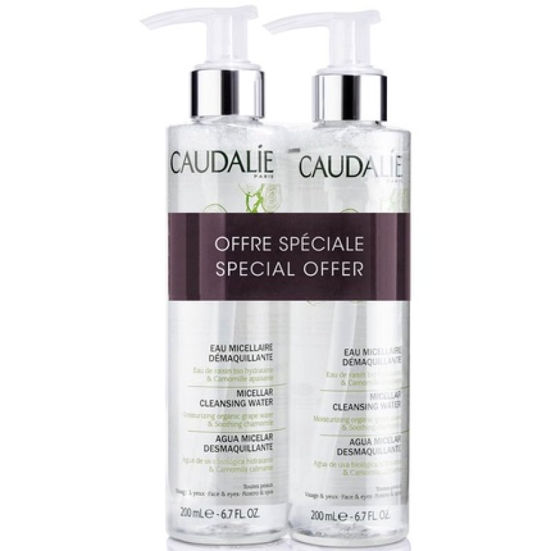 Caudalie Cleansing Micellar Water Set Duo For All Skin Types - 2 Pieces, 200 Ml Each