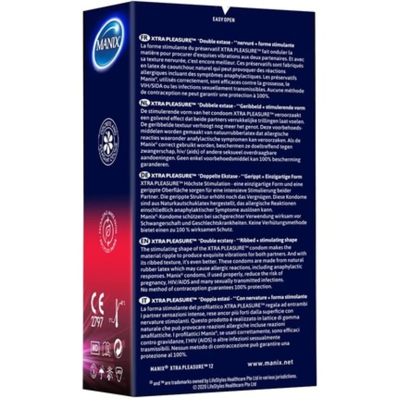 Manix Xtra Pleasure Condoms 12 Pieces