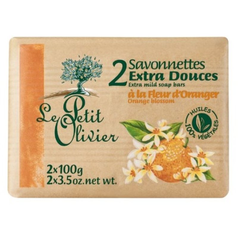 Le Petit Olivier 0005035 Extra Soft Orange Blossom Beauty Soap 2 x 100g