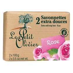 Le Petit Olivier Provence Soap Rose with Oils and Perfumes from Grasse 2 x 100g