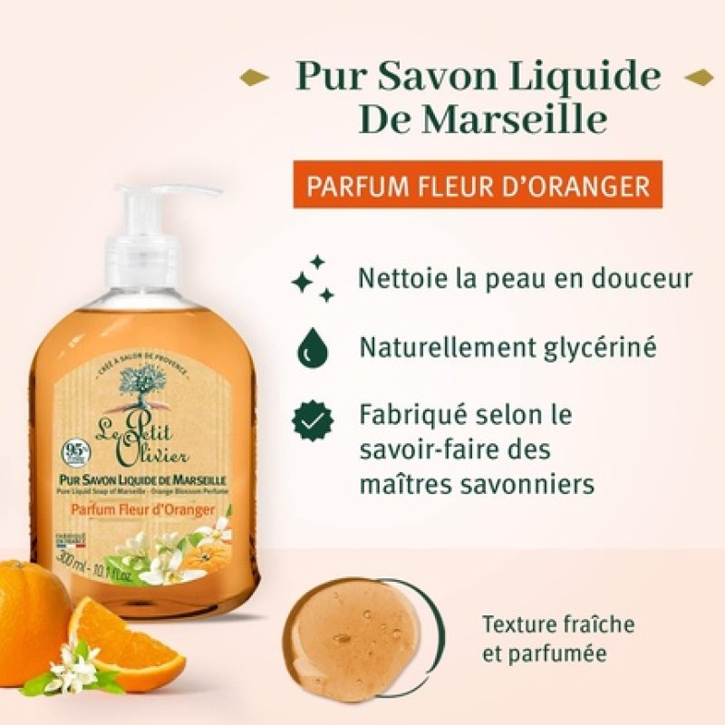 Le Petit Olivier Orange Blossom Marseille Liquid Soap 300ml