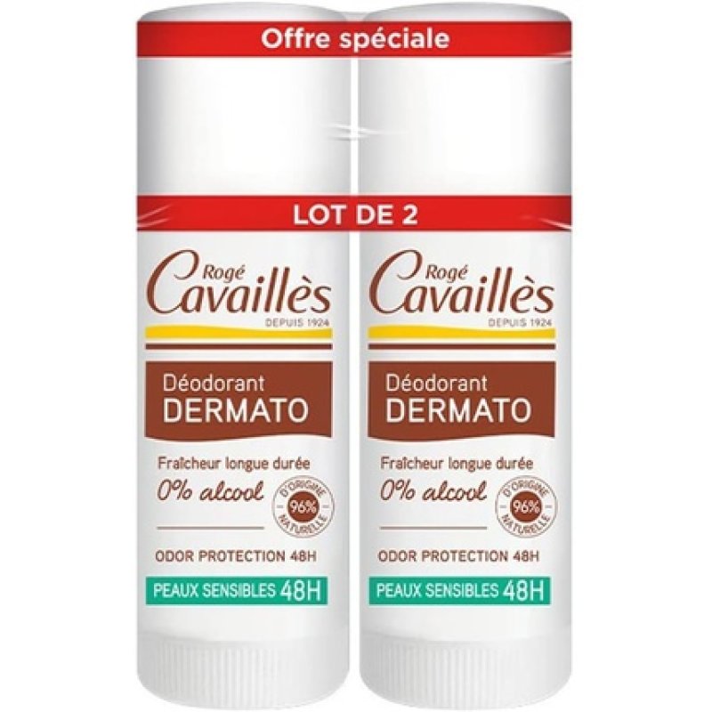 Rogé Cavaillès Dermato Deodorant 48H Stick 40ml - Pack of 2
