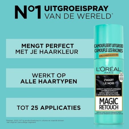 L'Oreal Paris Magic Retouch Hair Spray No. 01 Black 75ml
