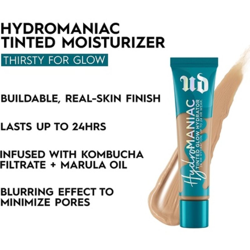 Urban Decay Stay Naked Hydromaniac Tinted Glow Foundation Buildable Medium Coverage Vegan Formula 35ml 40