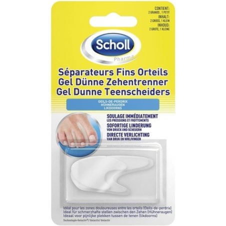 Scholl Set of 3 Fine Toe Separators - Pack of 3