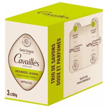 Cavailles Greasy Soap Orange Blossom Jasmine 200g - Pack of 3