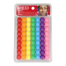 Red Kiss Jumbo Hair Beads 63 Pieces Vivid - Perfect For Hair Styling