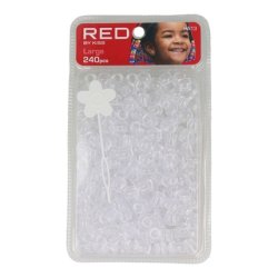 Red Kiss L Hair Beads 240 Pieces Clear - Perfect For Hair Styling