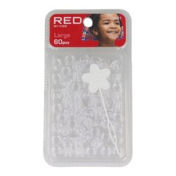 Red Kiss L Hair Beads 60 Pieces Clear - Perfect For Hair Styling