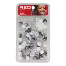 Red Kiss Xl Hair Beads 100 Pieces Black