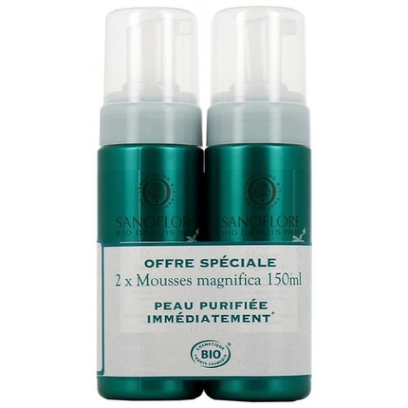 Sanoflore Magnifica Organic Anti-Imperfection Cleansing Mousse 150ml - Pack of 2