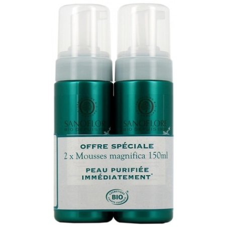 Sanoflore Magnifica Organic Anti-Imperfection Cleansing Mousse 150ml - Pack of 2