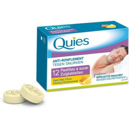 Quies Anti-Snoring Honey Lemon Lozenges 12 Count