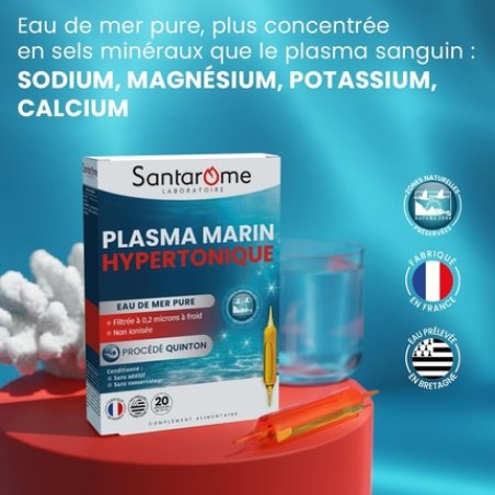Santarome Hypertonic Marine Plasma Quinton Process Vitality 20 Ampoules