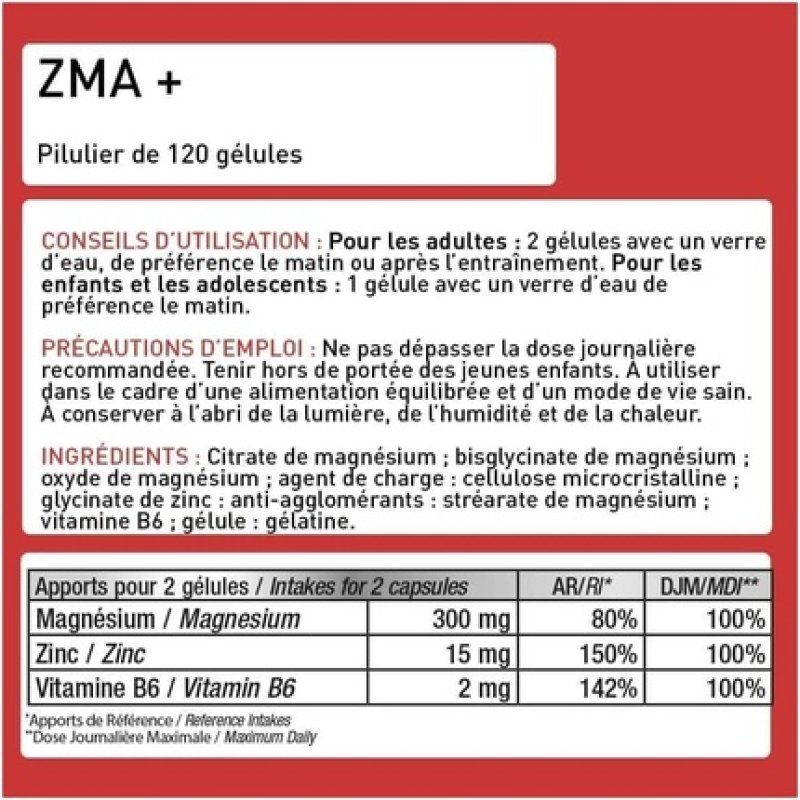 ZMA Zinc Magnesium and B6 Performance Booster by Eric Favre