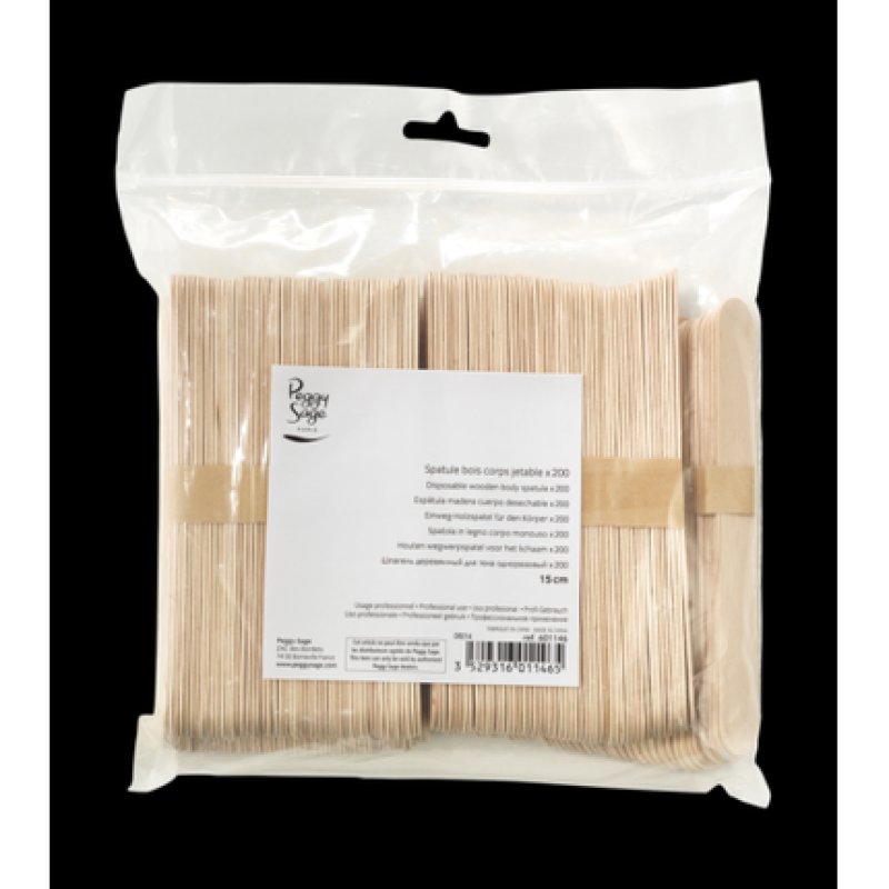 PEGGY SAGE Body Care Set with 200 Wooden Spatulas - Disposable