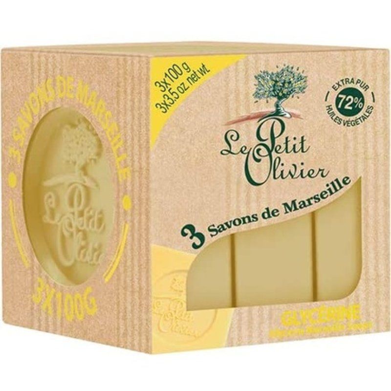 Le Petit Olivier Marseille Glycerin Soap 3 x 100g - Pack of 3
