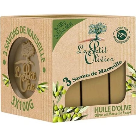 Le Petit Olivier Marseille Soap with Olive Oil 3 x 100g - Made in France