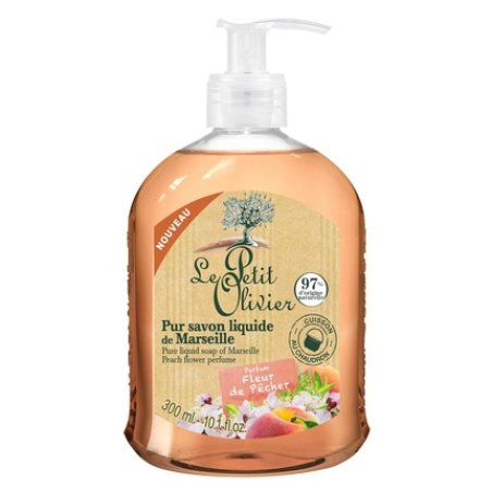 Le Petit Olivier Pure Marseille Liquid Soap Peach Blossom Perfume for Women 10.1 oz