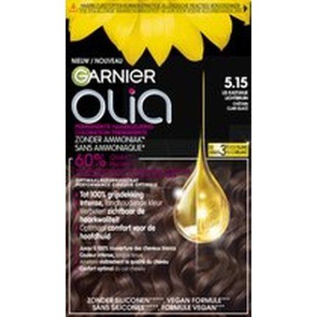 Garnier Olia Chestnut Light Brown 515 - Permanent Hair Color Without Ammonia