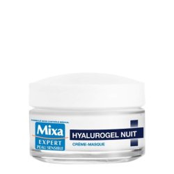 MIXA HYALUROGEL Night Cream Mask with Hyaluronic Acid for Sensitive and Tired Skin 50ml