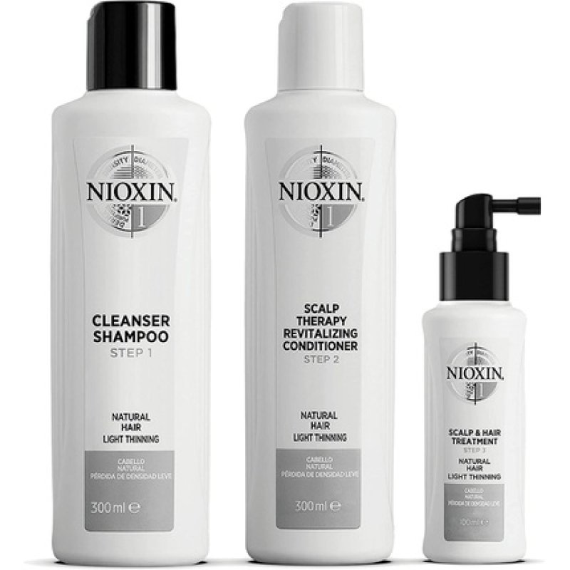 Nioxin System 1 Natural Hair Light Thinning Kit for Unisex 3 Piece Set