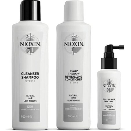 Nioxin System 1 Natural Hair Light Thinning Kit for Unisex 3 Piece Set
