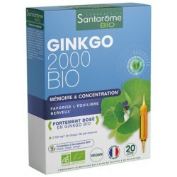 Santarome Bio Ginkgo Bio 2000 Organic Food Supplement 20 Vials
