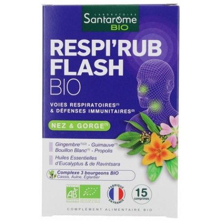 Santarome Respi'rub Flash Bio Food Supplement 15 Tablets