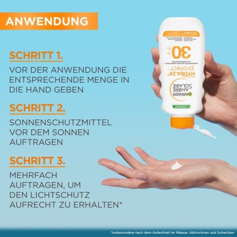 Garnier Ambre Solaire Hydra Protect Sunscreen Milk 24h SPF 30