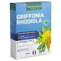 Santarome Griffonia Rhodiola Herbal Food Supplement 20 Ampoules