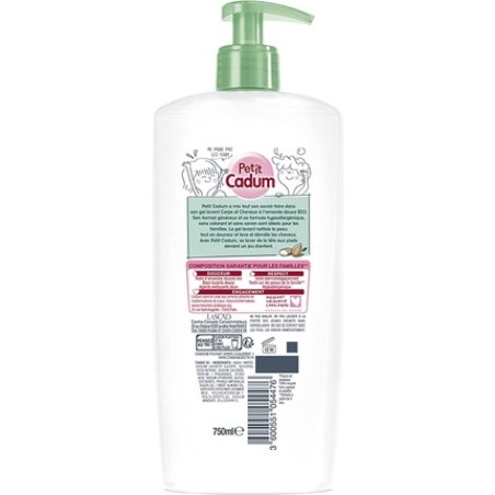 Petit Cadum Gentle Body and Hair Wash with Organic Sweet Almond for Easy Detangling