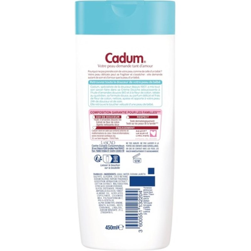 Cadum Soft Velour Cotton Blossom Shower Cream 450ml