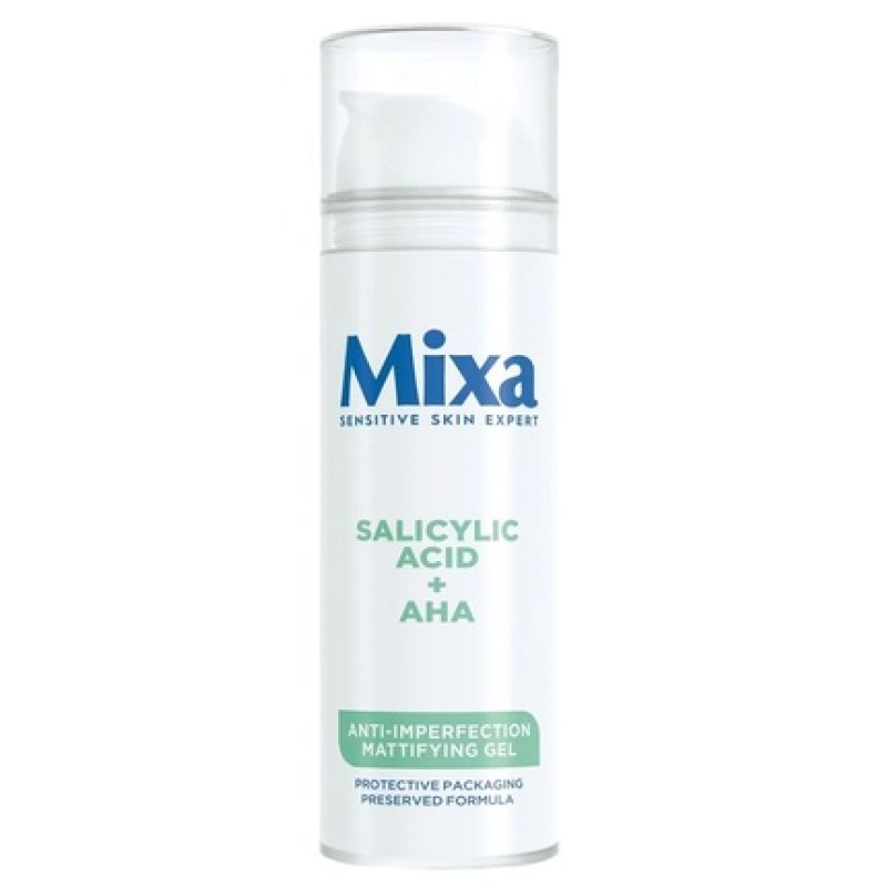 Mixa Mattifying Gel For Face Against Imperfections With Salicylic Acid And Aha Acids, 50ml