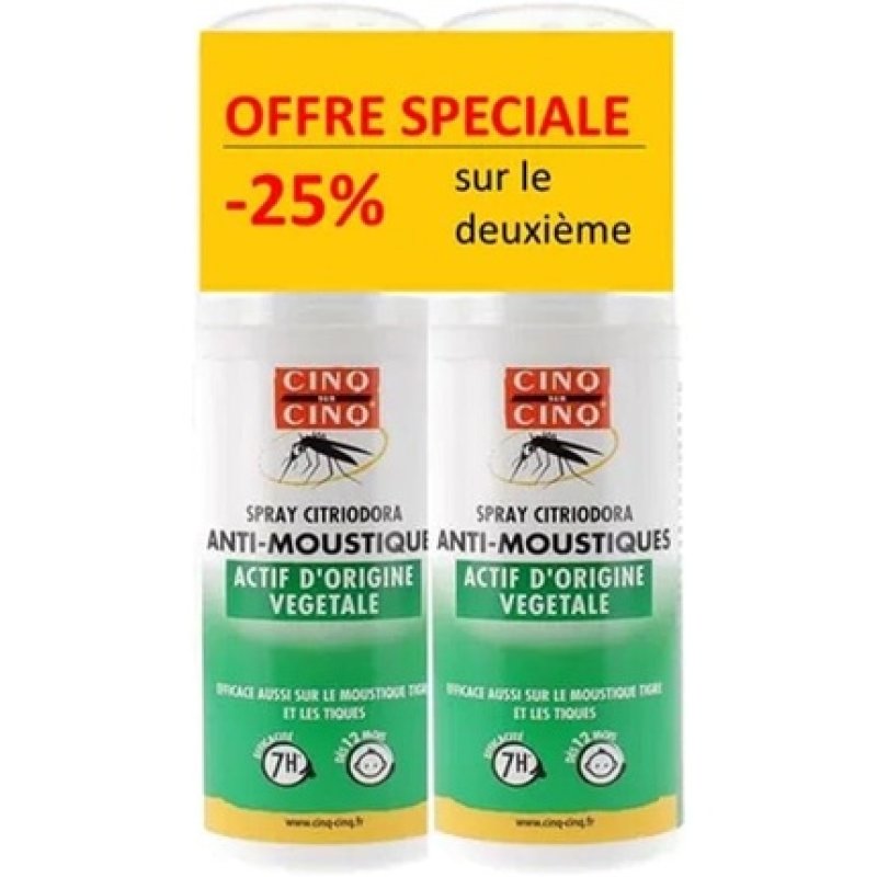 Cinq Sur Cinq Citriodora Anti-Mosquito Spray 100ml - Pack of 2