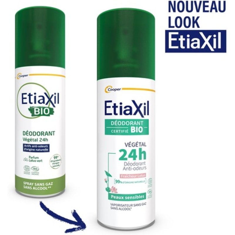 Etiaxil Vegetable Deodorant 24h Organic 100ml - Pack of 2
