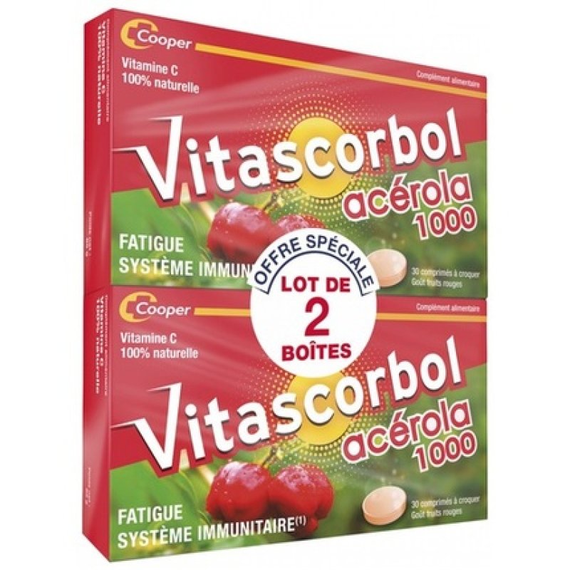 Vitascorbol Acerola 1000 Chewable Tablets - Pack of 2