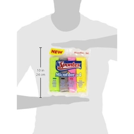 Spontex Assorted Microfiber Cloths - Pack of 4